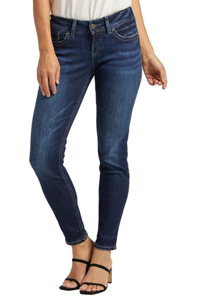 Silver Jeans Co. Suki Distressed Skinny Fit Jeans In Indigo