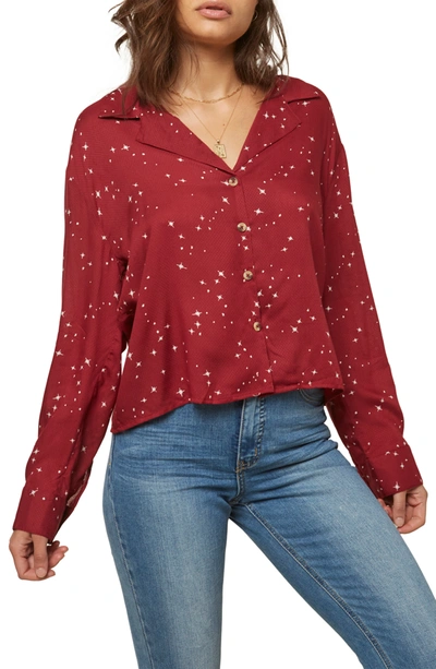 O'neill Drake Woven Button-down Top In Ruby