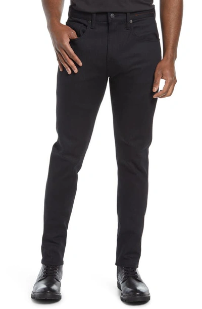 Kato The Scissors Slim Tapered Selvedge Jeans In Black Raw