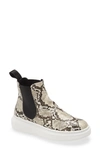Cordani Preston Embossed Leather Bootie In White Python Print Leather