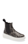 Cordani Preston Embossed Leather Bootie In Black Python Print Leather