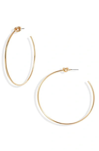 Halogenr Knotted Oversize Hoop Earrings In Gold