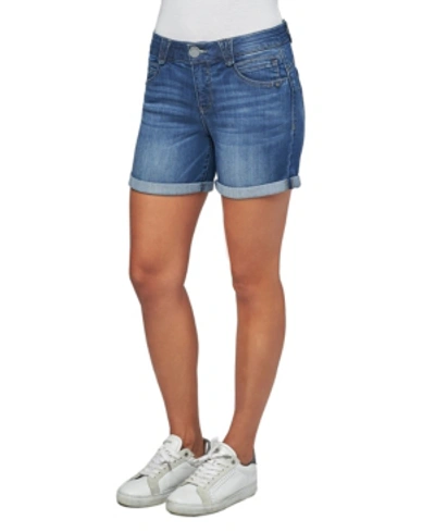 Democracy 7" "ab" Solution Rolled Hem Slim Fit Short In Blue