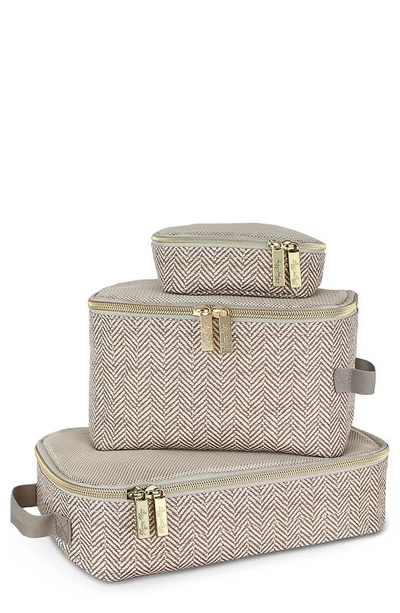 Itzy Ritzy Babies' Set Of 3 Travel Diaper Bags In Beige