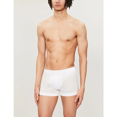 Zimmerli Piqué Como Cotton And Modal Trunks In White