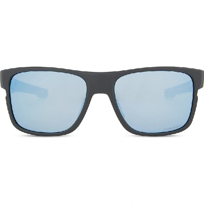 Oakley Oo9361 57 Crossrange Square-frame Mirror Lens Sunglasses In Nero