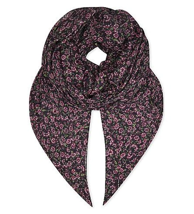 The Kooples Floral Modal-silk Scarf In Pin07