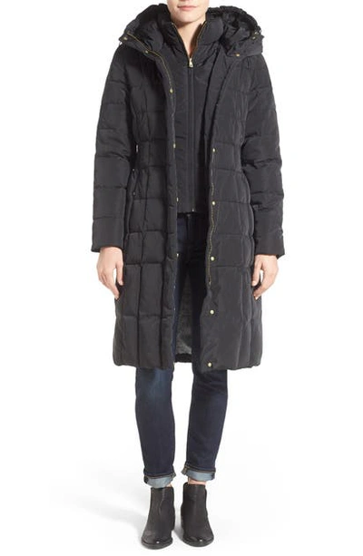 Cole Haan Signature Cole Haan Quilted Coat With Inner Bib In Black