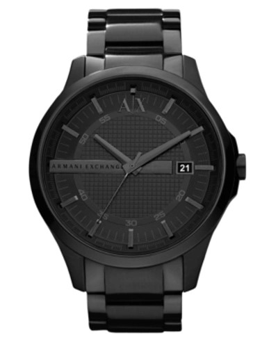 Ax Armani Exchange A X Armani Exchange Watch, Men's Black Ion Plated Stainless Steel Bracelet 46mm Ax2104