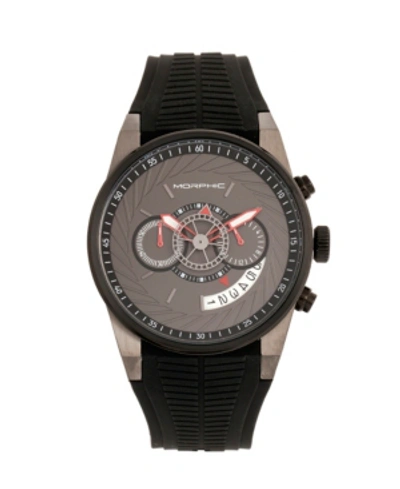 Morphic Quartz M72 Series, Mph7206, Black/charcoal Chronograph Silicone Watch 43mm