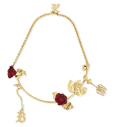 Christopher Kane Beauty And The Beast Charm Necklace In Gold