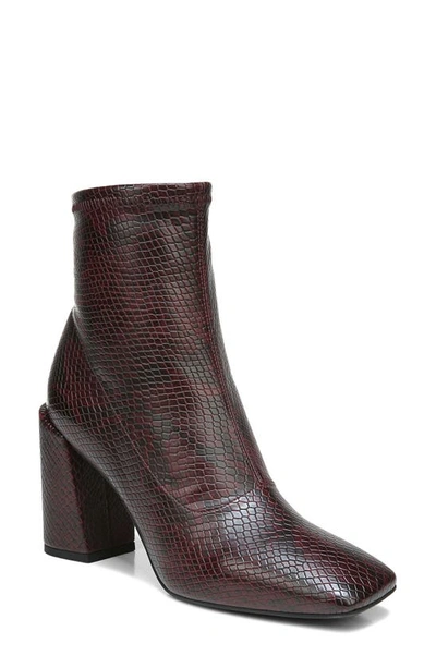 Franco Sarto Harmond Square Toe Boot In Burgundy Faux Leather