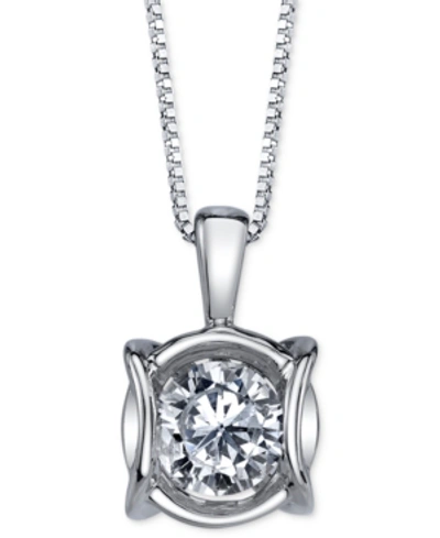 Sirena Diamond Modern Pendant Necklace (1/4 Ct. T.w.) In 14k White Gold