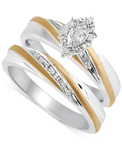 Beautiful Beginnings Diamond Accent Engagement Bridal Set In 14k Gold And Sterling Silver