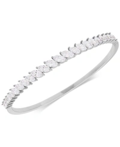 Arabella Cubic Zirconia Bangle Bracelet In Sterling Silver In White