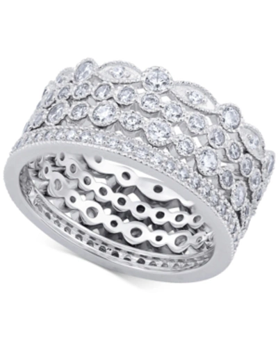 Arabella 4-pc. Set Cubic Zirconia Stackable Bands In Sterling Silver