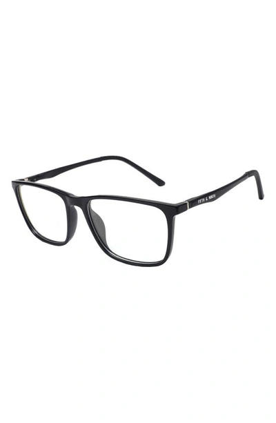 Fifth & Ninth Boston 56mm Blue Light Filtering Glasses In Black