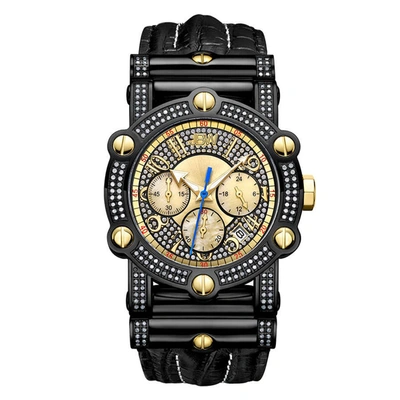 Jbw Men's 10 Yr Anniversary Phantom Diamond (1 3/4 Ct.t.w.) & Chronograph Watch In Black / Gold Tone / Silver