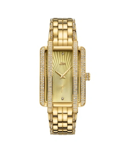 Jbw Women's Mink Diamond (1/8 Ct.t.w.) 18k Gold Plated Stainless Steel Watch In Gold / Gold Tone / Ink / Yellow