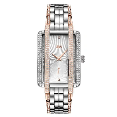 Jbw Women's Mink Diamond (1/8 Ct.t.w.) Stainless Steel Watch In Two Tone  / Gold Tone / Rose / Rose Gold Tone / Silver