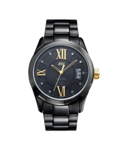 Jbw Men's Bond Diamond (1/10 Ct.t.w.) Black Ion-plated Stainless Steel Watch