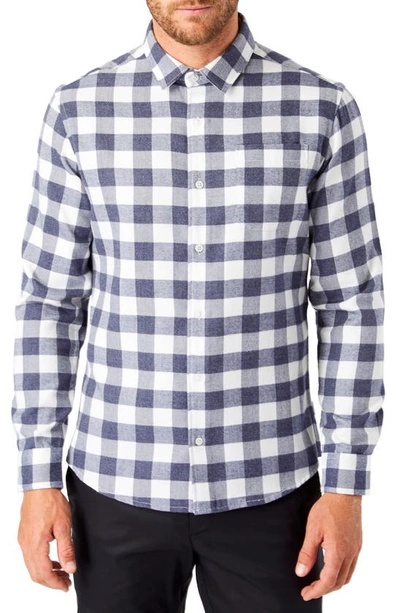 7 Diamonds Sparrow Trim Fit Flannel Shirt In Navy