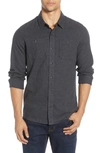 Travismathew Travis Mathew Hefe Regular Fit Flannel Sport Shirt In Dark Grey