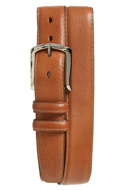 Torino Belts Glazed Leather Belt In Brandy