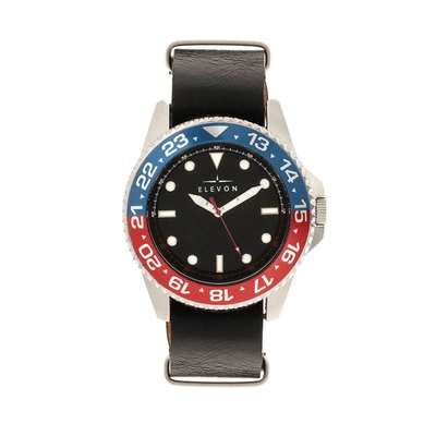 Elevon Dumont Black Dial Pepsi Bezel Mens Watch Ele108-1 In Black,blue,red,silver Tone