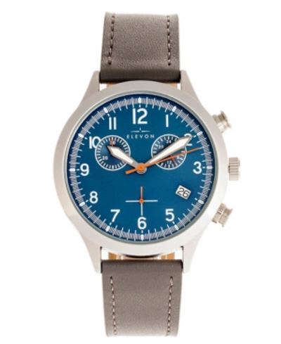 Elevon Men's Antoine Chronograph Genuine Leather Strap Watch 44mm In Grey