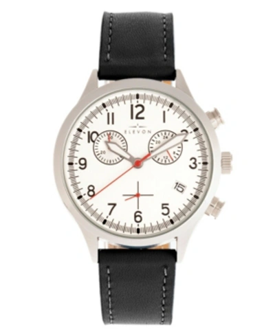 Elevon Men's Antoine Chronograph Genuine Leather Strap Watch 44mm In Silver