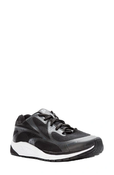 Propét One Lace-up Sneaker In Black/ Grey Fabric