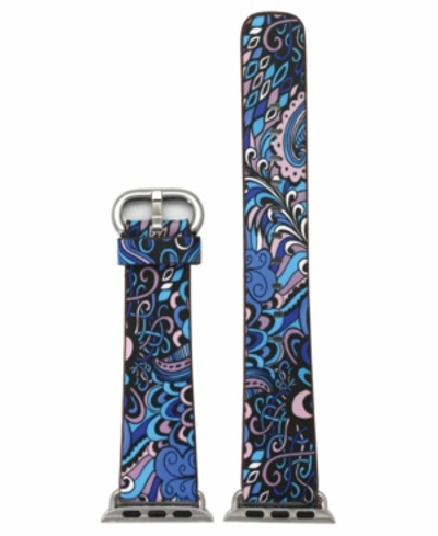 Nimitec Women's Floral Print Leather Apple Watch Strap 38mm In Blue
