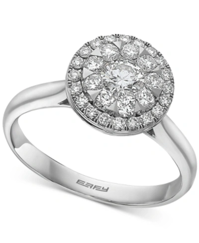 Effy Collection Effy Diamond Halo Cluster Engagement Ring (3/4 Ct. T.w.) In 14k White Gold