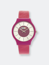 Crayo Unisex Trinity Hot Pink Leatherette Strap Watch 36mm