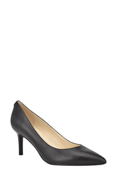 Nine West Dazy 9x9 Pointed Toe Pump In Black Leather