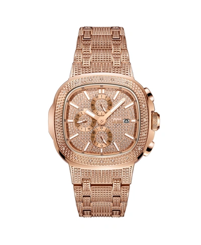 Jbw Men's Diamond (1/5 Ct. T.w.) Watch In 18k Rose Gold-plated Stainless-steel Watch 48mm In Gold Tone / Rose / Rose Gold Tone
