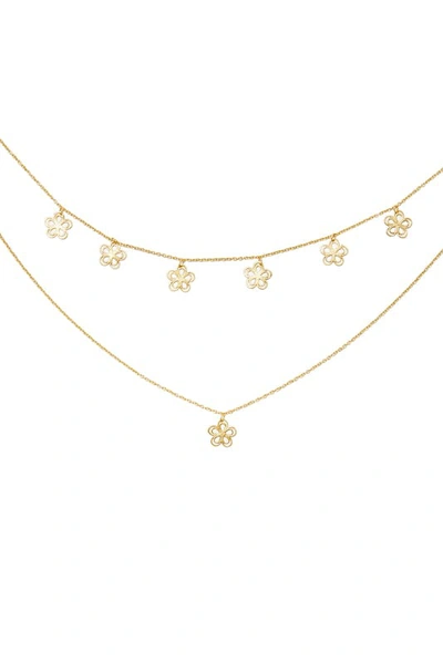 Amorcito Flower Child Layered Necklace In Gold