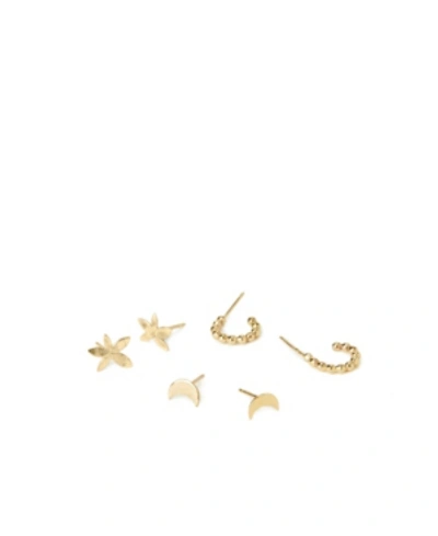 Amorcito Space Matter Stud Set In Gold