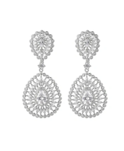 A & M Accent Big Disc Earrings In Silver-tone