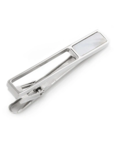 Ox & Bull Trading Co. Men's Die Cut Mother Of Pearl Stainless Steel Tie Clip In Silver