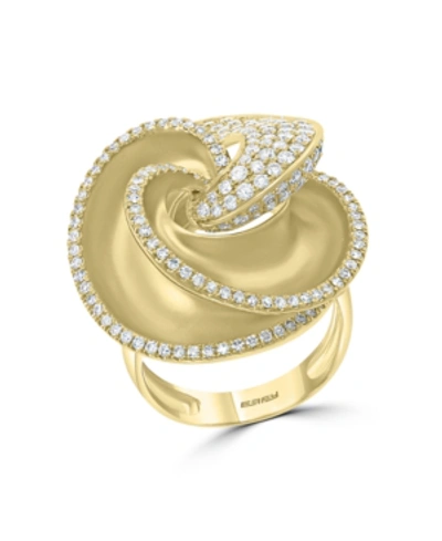 Effy Collection Effy Diamond Pave Flower Statement Ring (1-1/2 Ct. T.w.) In 14k Gold In Yellow Gold