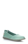 Softinos By Fly London Tosh Back Strap Flat In Aqua Supple Leather