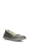 Softinos By Fly London Tosh Back Strap Flat In Pewter Idra