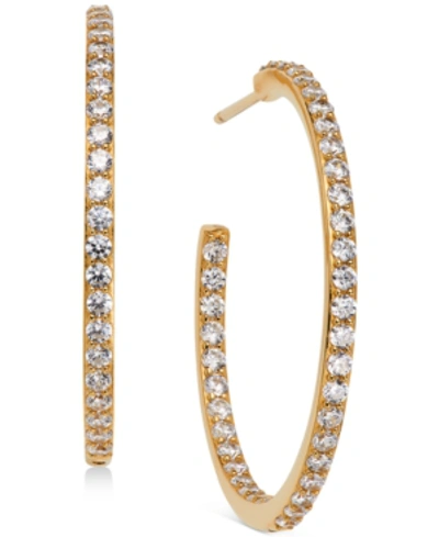 Ava Nadri Medium Cubic Zirconia In & Out Hoop Earrings, 1.125" In Gold