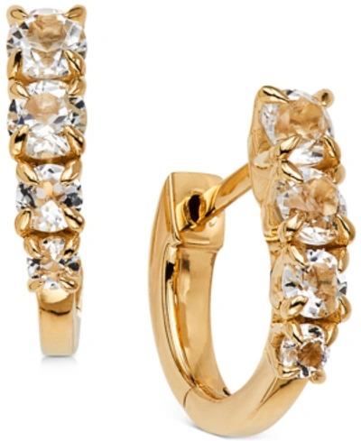 Ava Nadri Crystal Huggie Hoop Earrings In Gold