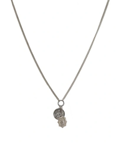 Mr Ettika Ox Chain Necklace With Pendant Charms In Silver Plated