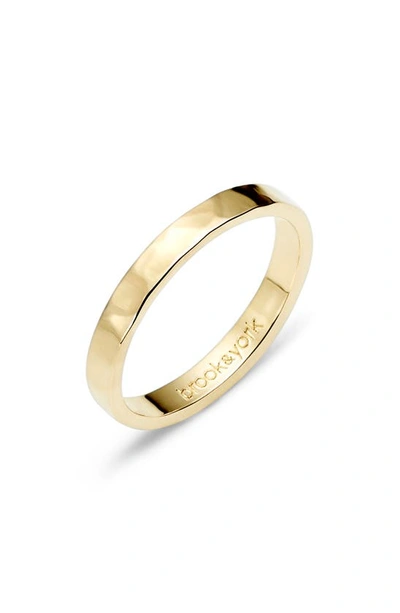 Brook & York Maren Thin Hammered Stacking Ring In Gold