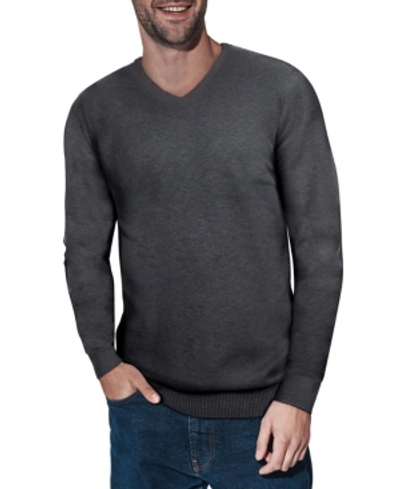 X-ray V-neck Rib Knit Sweater In Heather Charcoal
