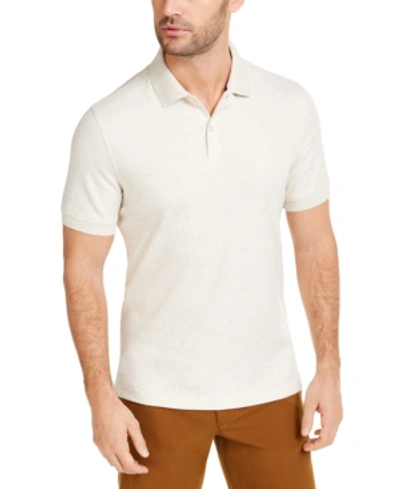 Club Room Men's Soft Touch Interlock Polo, Created For Macy's In Heather Grain